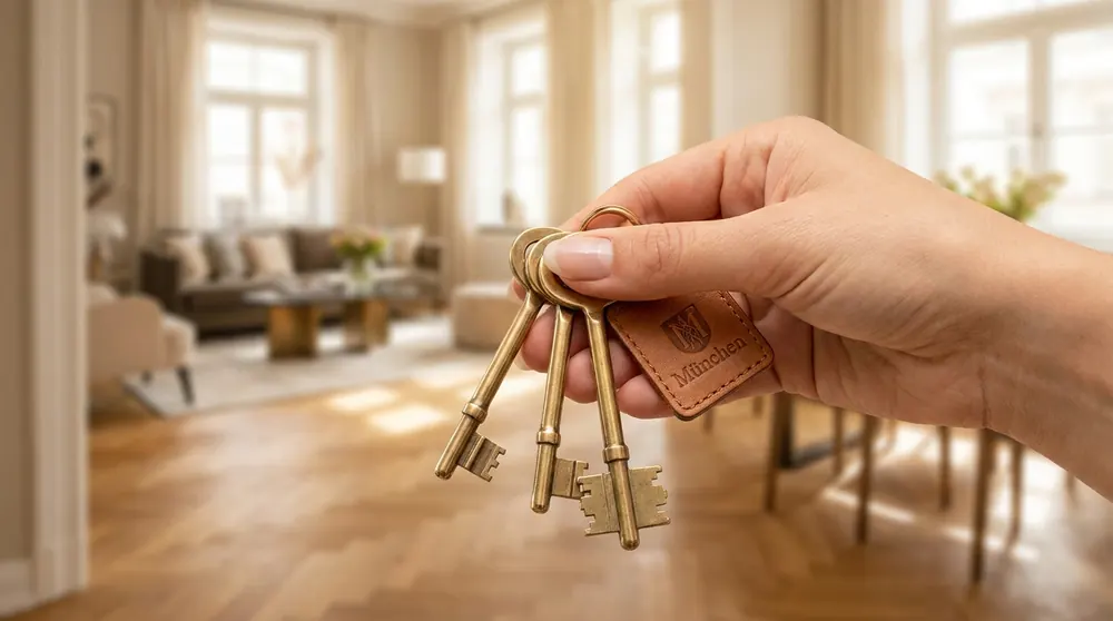 Schlüsselübergabe in Münchner Wohnung